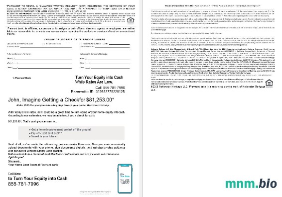 USA Nowy Jork Piermont Bank wyciąg z kredytu hipotecznego w formatach Word i PDF, 4 strony 3-4
